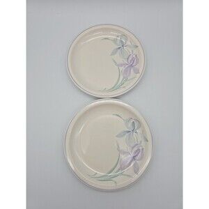 Set of 2 Pfaltzgraff Spring Song Iris 6.5” Bread Cake Plates USA NICE